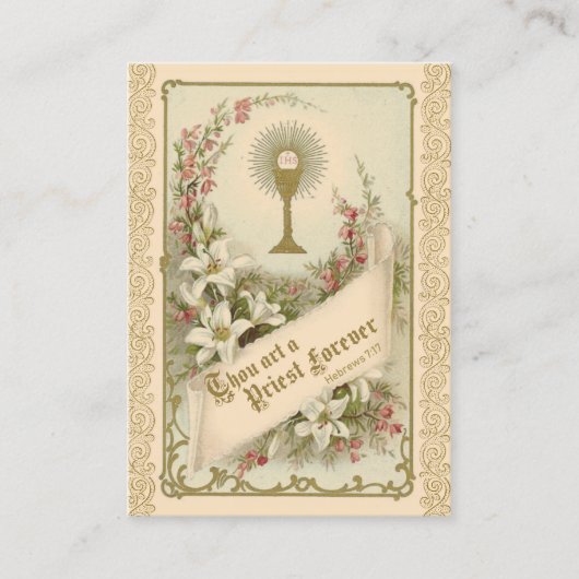 聖テレーズ聖カード司祭のための祈りの言葉 名刺 (正面)