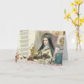 聖テレーゼ・カトリック尼僧ヴィンテージ詩   カード (黄色い花)