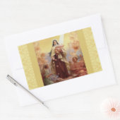 聖テース小さな花の天使 長方形シール (封筒)