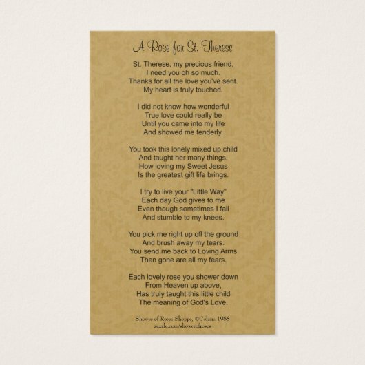 聖テース小さな花詩 (裏面)