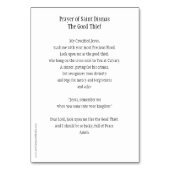 聖ディマス、善盗人の祈りの言葉カード テーブルナンバー (裏面)