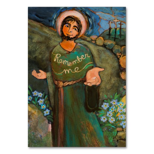 聖ディマス、善盗人の祈りの言葉カード テーブルナンバー (正面)