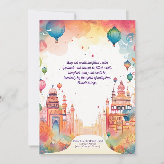 聖ディワリ反射 招待状 (裏面)