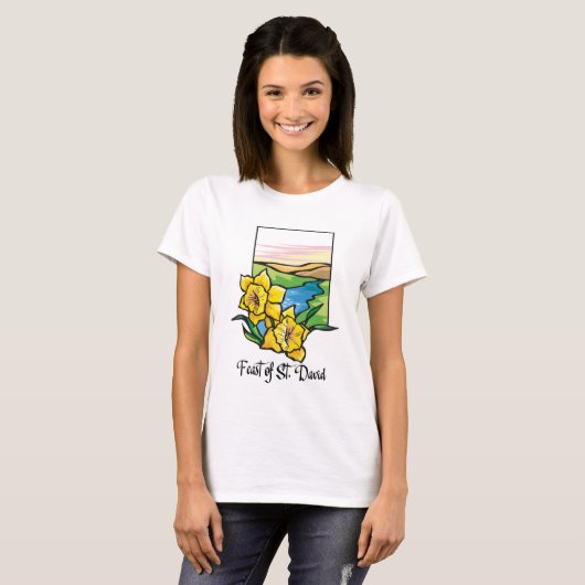聖デイビッドの日 水仙 Tシャツ (正面フル)