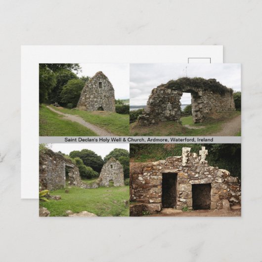 聖デクランの聖なる井戸と教会アイルランドのはがき ポストカード (正面/裏面)