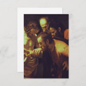 聖トマスの不信はカラヴァッジョ サンキューカード (正面/裏面)