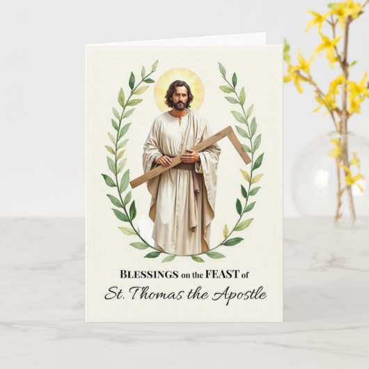 聖トマス使徒の饗宴の日恵み花輪 カード (黄色い花)