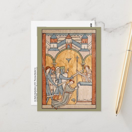 聖トマス・ベケットの芸術における初期の殉教者 ポストカード (正面/裏面インサイチュ)