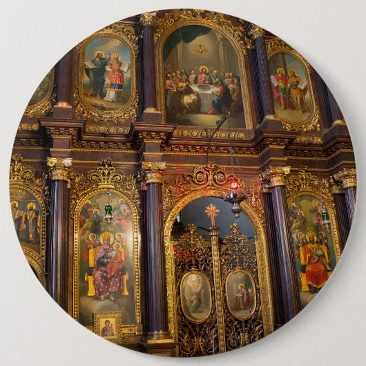 聖トリニティギリシャ正教会 缶バッジ (正面)