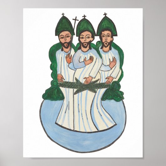 聖トリニティヴィンテージフォークアート絵画 ポスター (正面)