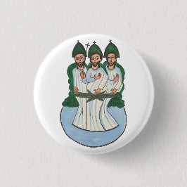 聖トリニティヴィンテージフォークアート絵画 缶バッジ