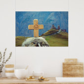 聖トリニティーチャーチStepantsminda Kazbegiジョージア ポスター (キッチン)