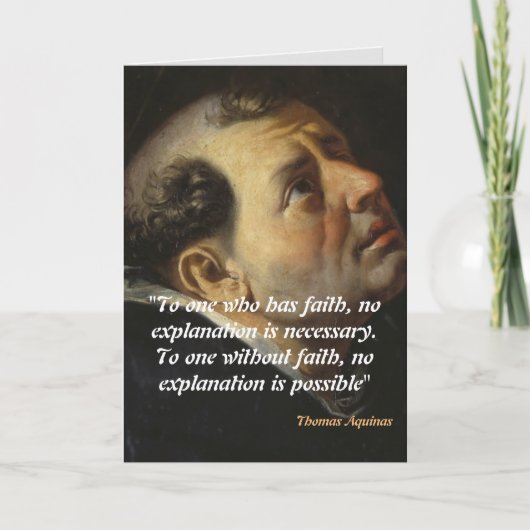 聖トーマス・アキナスの信仰についての名言 サンキューカード (正面)