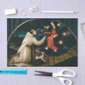 聖ドミニクがプラウティージャ・ネリによってロザリーを受け取る 薄葉紙 (クラフト)