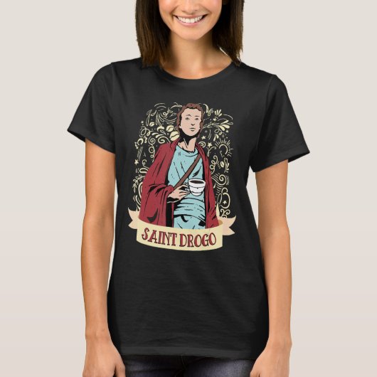 聖ドロゴコーヒー祭り日カトリック守護聖人 Tシャツ (正面)