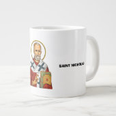 聖ニコラウス正教会セルビアの聖人のイコン ジャンボコーヒーマグカップ (正面右)