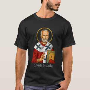 聖ニコラウス正教会セルビア文字イコン Tシャツ