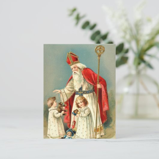 聖ニコラスからのクリスマスの挨拶 シーズンポストカード (スタンド正面)