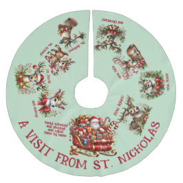 聖ニコラスからの訪問 ブラッシュドポリエステルツリースカート