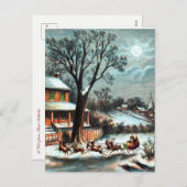 聖ニコラスのヴィンテージクリスマスからの訪問 シーズンポストカード (正面/裏面)