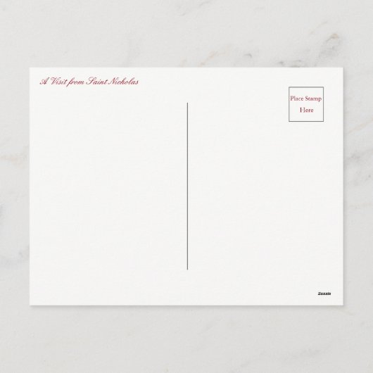 聖ニコラスのヴィンテージクリスマスからの訪問 シーズンポストカード (裏面)