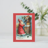 「聖ニコラスを見る」ヴィンテージフランスの・クリスマス シーズンポストカード (スタンド正面)