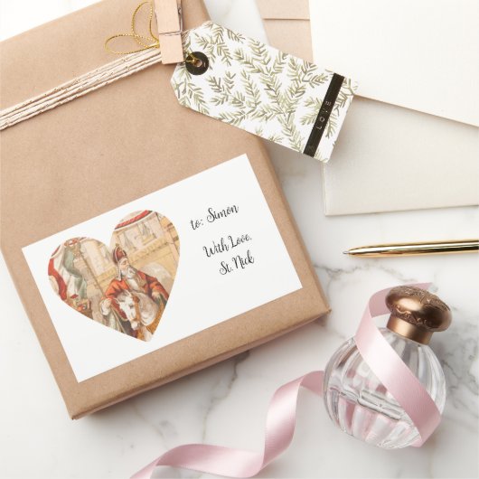 聖ニコラスハートシンタクラース聖ニックの日 長方形シール (ギフト)