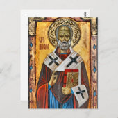 聖ニコラス東方正教会のキリスト教のアイコン ポストカード (正面/裏面)