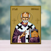 聖ニコラス正統のアイコン、スヴェティ・ニコラ・セルビア アクリルサイン (ニュートラル)