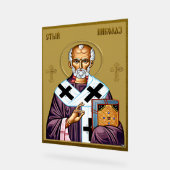 聖ニコラス正統のアイコン、スヴェティ・ニコラ・セルビア アクリルサイン (傾斜)