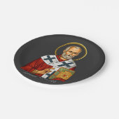 聖ニコラス正統のセルビア文字アイコン ペーパープレート (アングル)