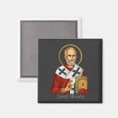 聖ニコラス正統のセルビア文字アイコン マグネット (正面/裏面)