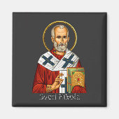 聖ニコラス正統のセルビア文字アイコン マグネット (正面)