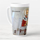 聖ニコラス正統のセルビア聖人のアイコン カフェラテマグ (左アングル)