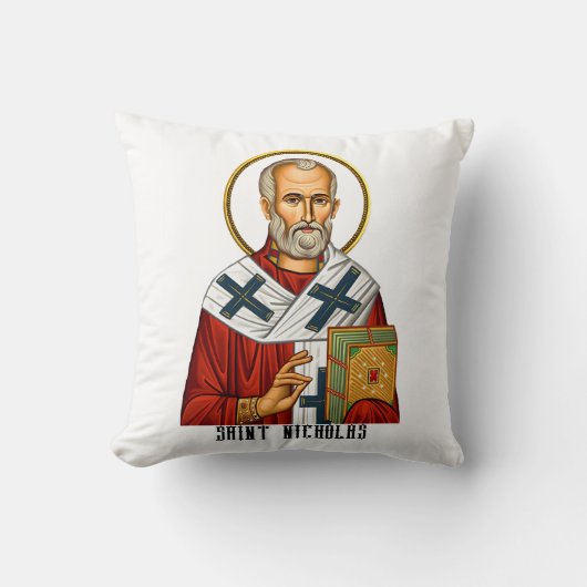 聖ニコラス正統のセルビア聖人のアイコン クッション (正面)