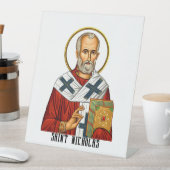 聖ニコラス正統のセルビア聖人のアイコン 台座サイン (インサイチュ)