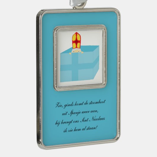 聖ニコラス・シンタークラースのキッズアートおもしろいかわいい シルバープレートフレームオーナメント (右)