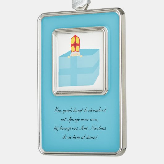 聖ニコラス・シンタークラースのキッズアートおもしろいかわいい シルバープレートフレームオーナメント (左)