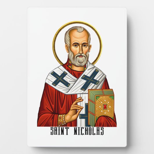聖ニコラス 正教 セルビアの聖人のイコン フォトプラーク (正面)