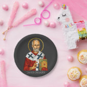 聖ニコラス 正教 セルビア語の手紙 アイコン ペーパープレート (パーティー)