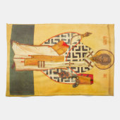 聖ニコロシアのラスの古いアイコン キッチンタオル (横)