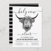 聖ハイランドカウバースデーパーティーの招待 招待状 (正面/裏面)