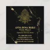 ～聖ハンサ金ゴールド抽象芸術黒大理石 スクエア名刺 (裏面)