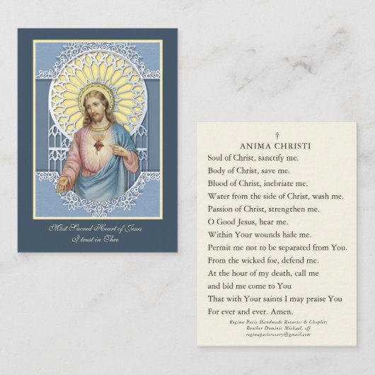 聖ハートアニマクリスティ祈りの言葉名刺 名刺 (正面/裏面)