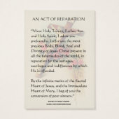 聖ハートイエスカトリック修復祈りの言葉 (裏面)