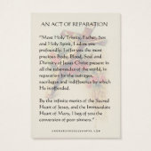 聖ハートイエスカトリック修復祈りの言葉 (裏面)