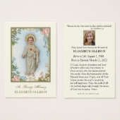 聖ハートイエスフローラ葬儀祈りの言葉カード (正面&裏面)