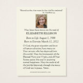 聖ハートイエスフローラ葬儀祈りの言葉カード (裏面)