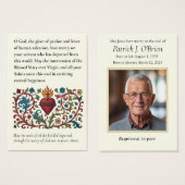 聖ハートカトリック葬儀祈りの言葉メモリアル (正面&裏面)