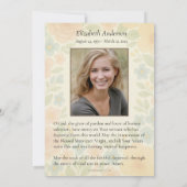 聖ハートカトリック葬儀祈りの言葉メモリアル 案内状 (裏面)